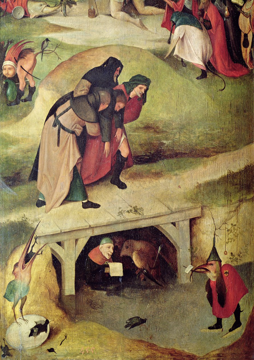 Pokušení sv. Antonína, detail z levého panelu triptychu od Hieronymus Bosch