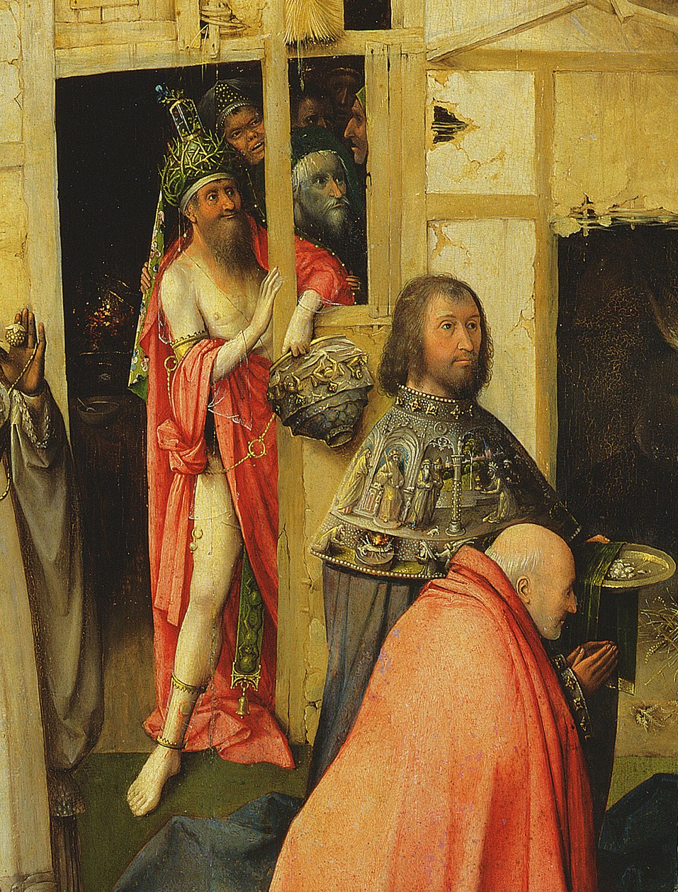 Klanění tří králů, detail Antikrista, 1510 olej na panelu detail 3427 od Hieronymus Bosch
