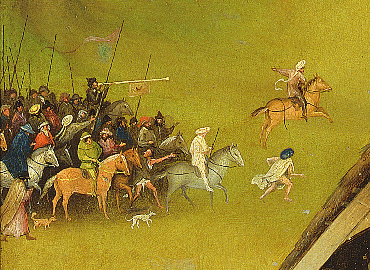Klanění tří králů, detail pozadí, 1510 (detail 3427) od Hieronymus Bosch