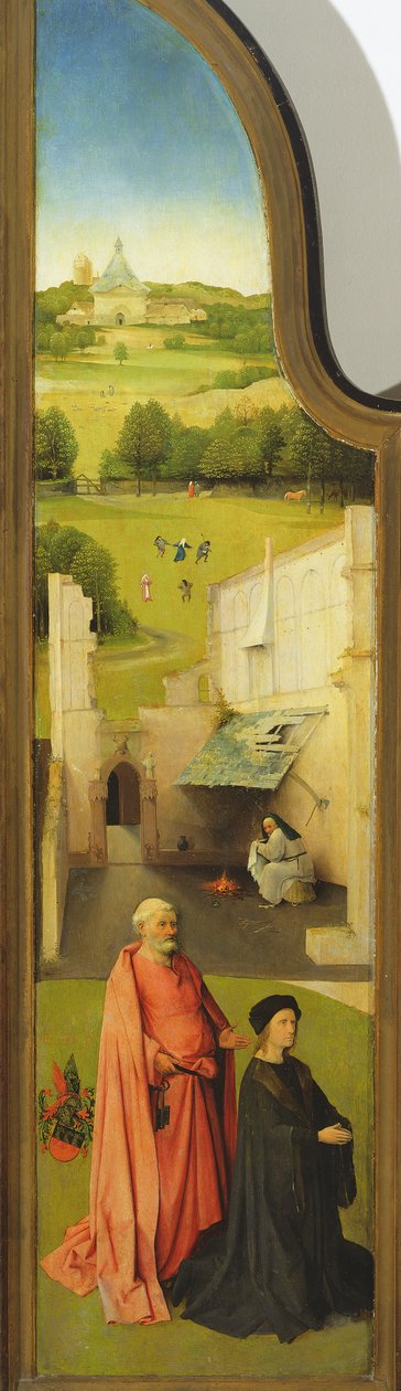 Klanění mudrců, detail levého panelu, 1510 (detail 3427) od Hieronymus Bosch