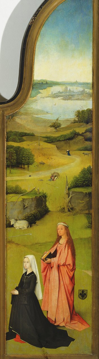 Klanění tří králů, detail pravého panelu, 1510 olej na panelu detail 3427 od Hieronymus Bosch