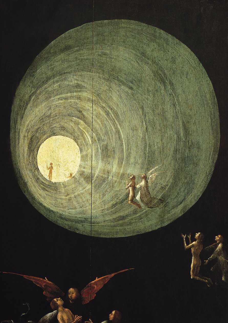 Nanebevstoupení blažených, detail z panelu oltářního obrazu považovaného za poslední soud od Hieronymus Bosch