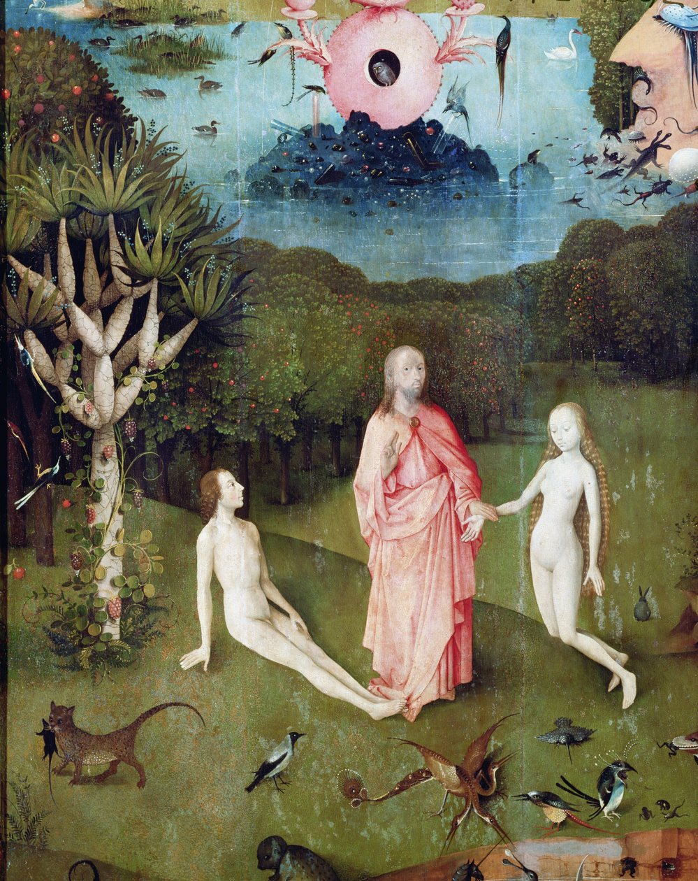 The Garden of Earthly Delights: The Garden of Eden, levé křídlo triptychu, cca 1500 (detail 37912) od Hieronymus Bosch