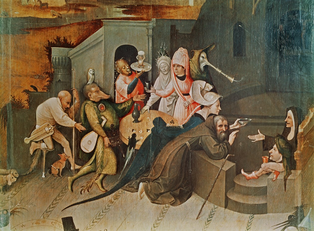 Triptych Pokušení svatého Antonína, detail středového panelu od Hieronymus Bosch