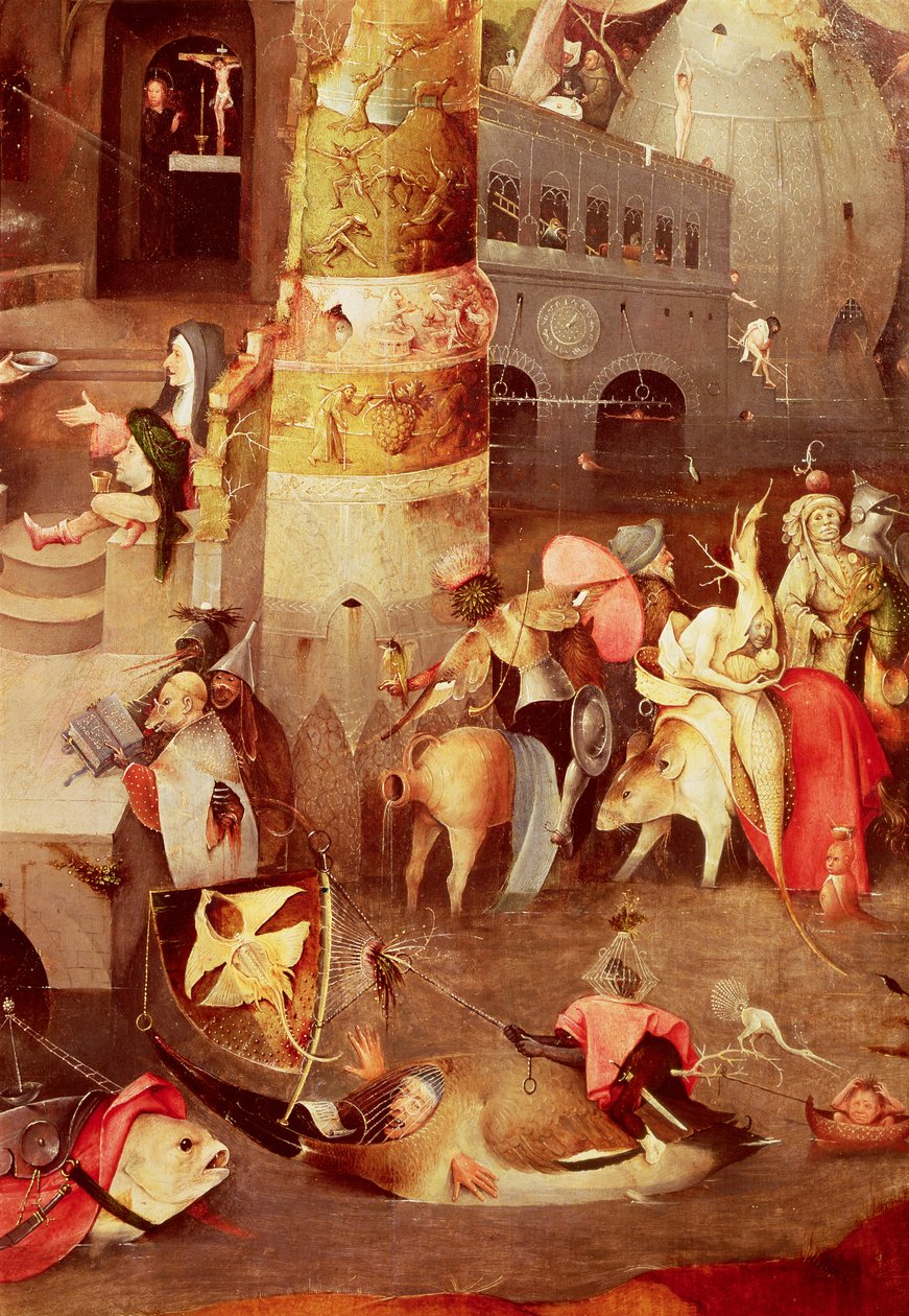 Triptych Pokušení sv. Antonína, detail pravé dolní strany od Hieronymus Bosch