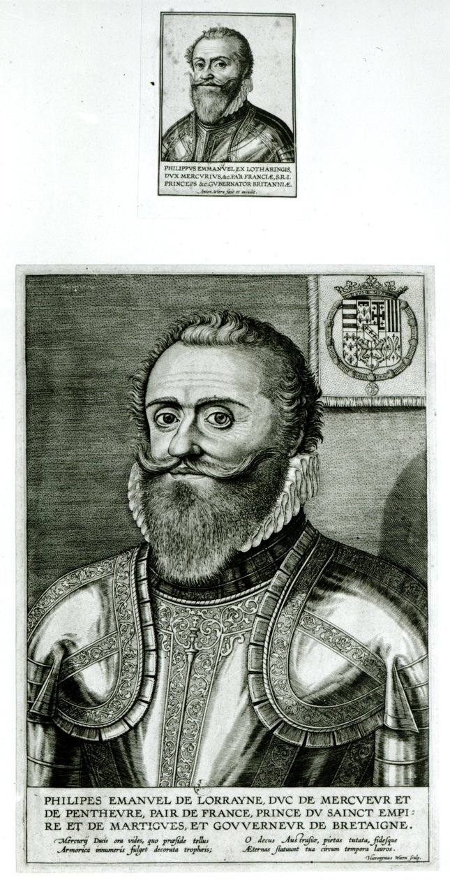 Portrét Philippe-Emmanuela de Lorraine, vévody de Mercoeur (1558-1602) od Hieronymus or Jerome Wierix