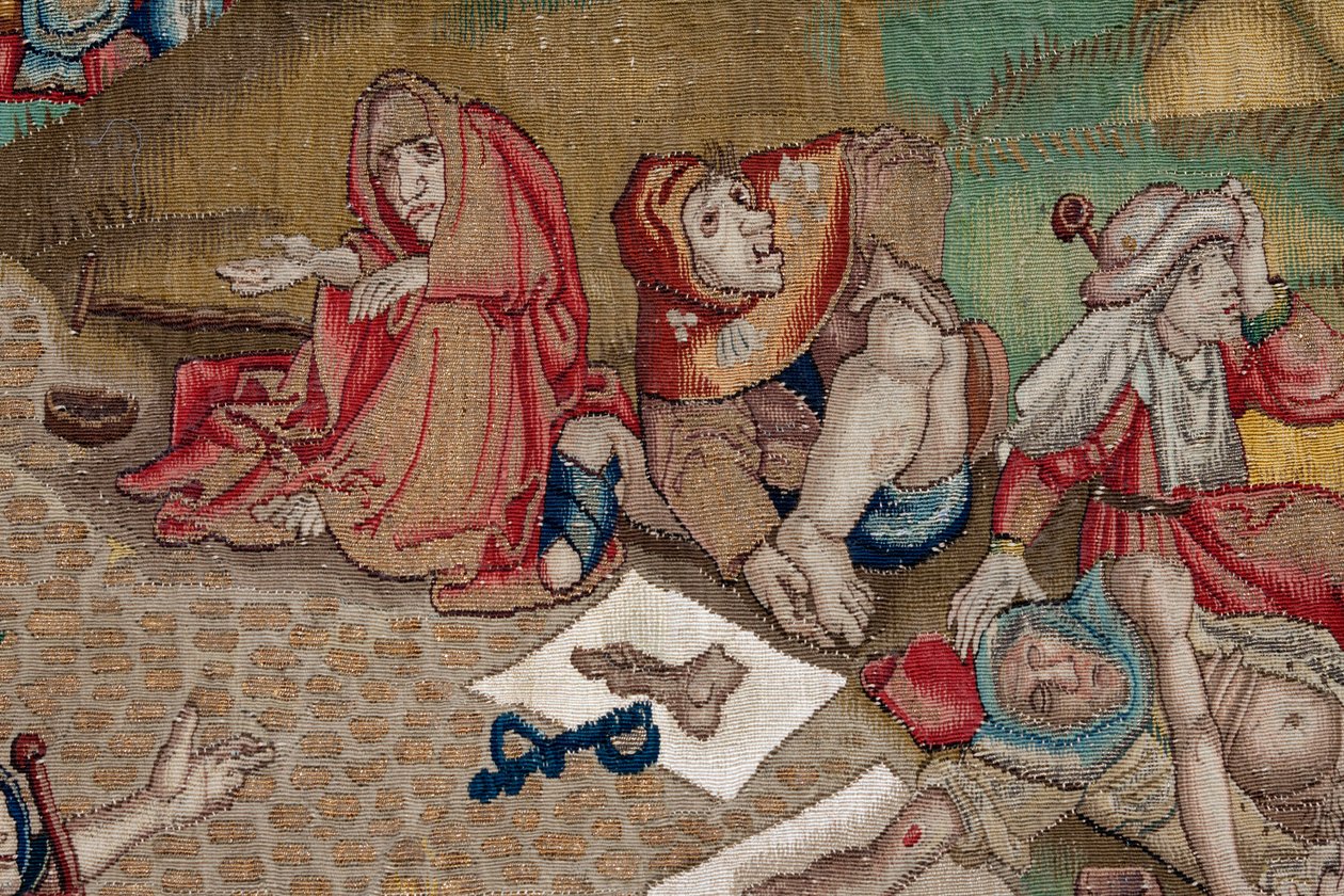 Tapisérie inspirovaná dílem Hieronyma Bosche, kolem roku 1560 (zlato, stříbro, hedvábí a vlna) od Hieronymus (after) Bosch