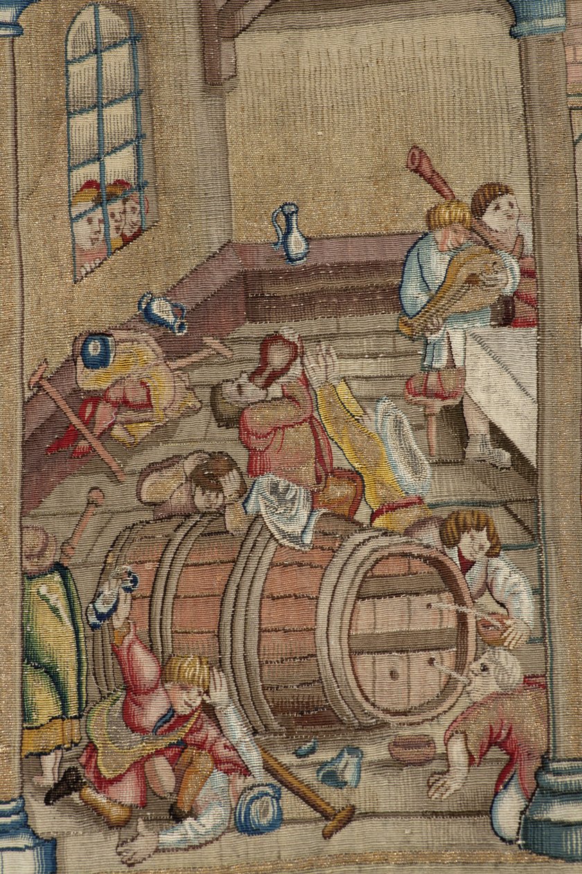 Tapisérie inspirovaná dílem Hieronyma Bosche, kolem roku 1560 (zlato, stříbro, hedvábí a vlna) od Hieronymus (after) Bosch