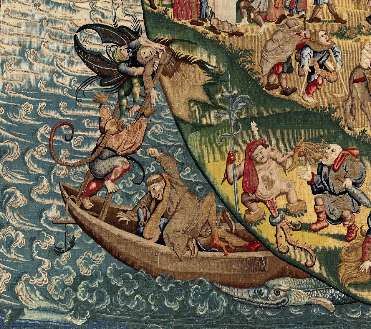 Tapisérie inspirovaná dílem Hieronyma Bosche, kolem roku 1560 (zlato, stříbro, hedvábí a vlna) od Hieronymus (after) Bosch