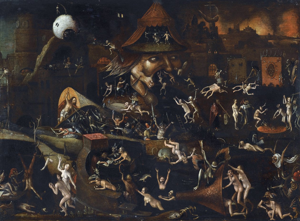 Sestup do pekla - Harrowing of Hell od Bosch, Hieronymus od Hieronymus (school of) Bosch