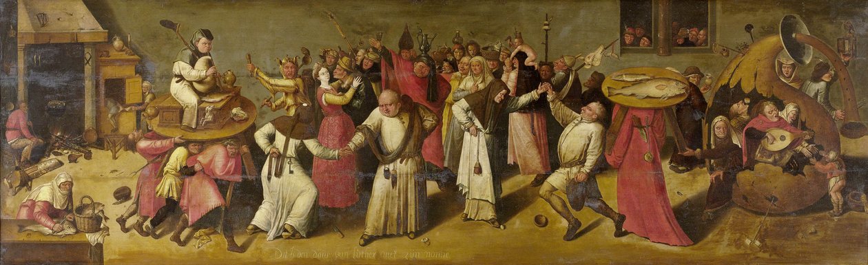 Bitva mezi karnevalem a postní dobou, kolem 1600-20 od Hieronymus Bosch