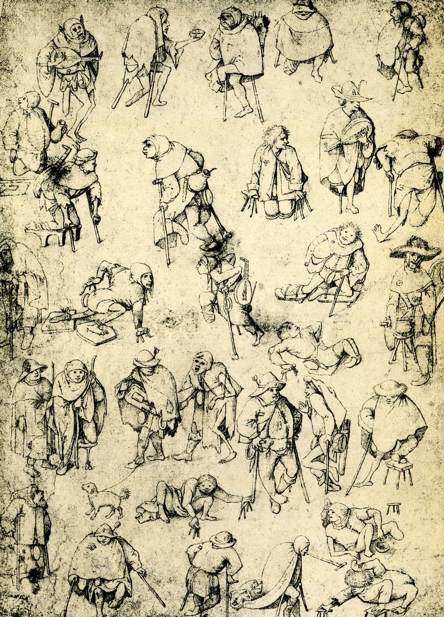 Mrzáci, žebráci a žebraví hudebníci od Hieronymus Bosch