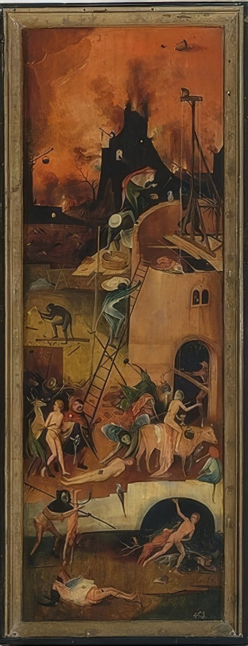 Vozík na seno (triptych). Levý panel. Kolem roku 1515 od Hieronymus Bosch