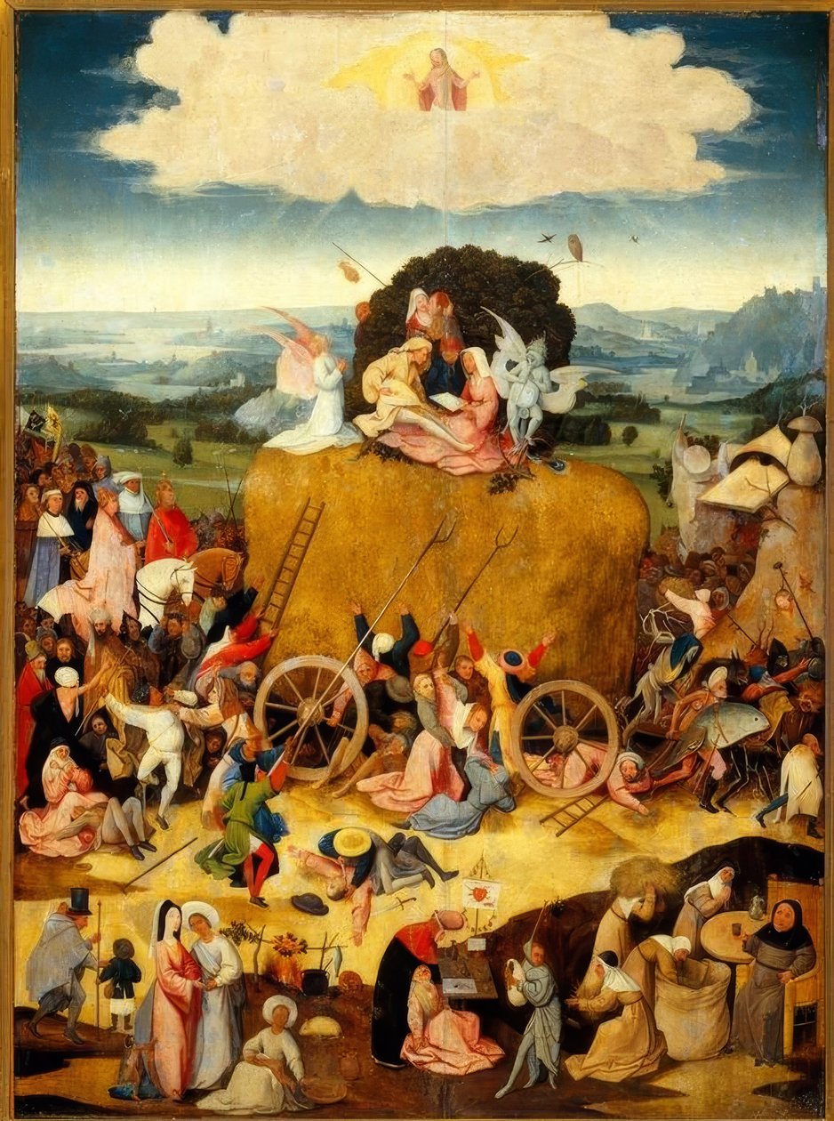 Triumfální průvod vozu sena od Hieronymus Bosch