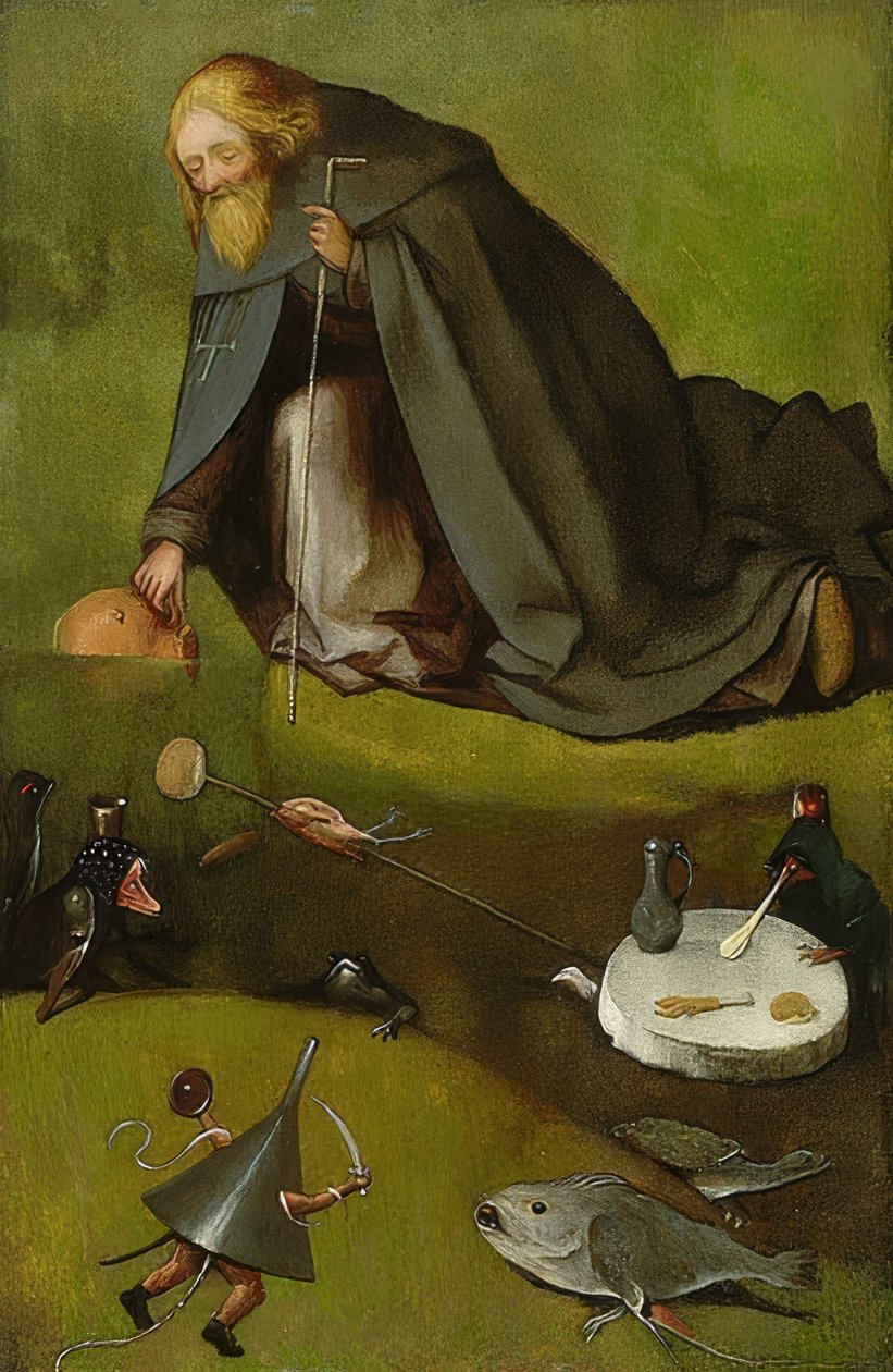 Pokušení svatého Antonína. Kolem 1500-10 od Hieronymus Bosch