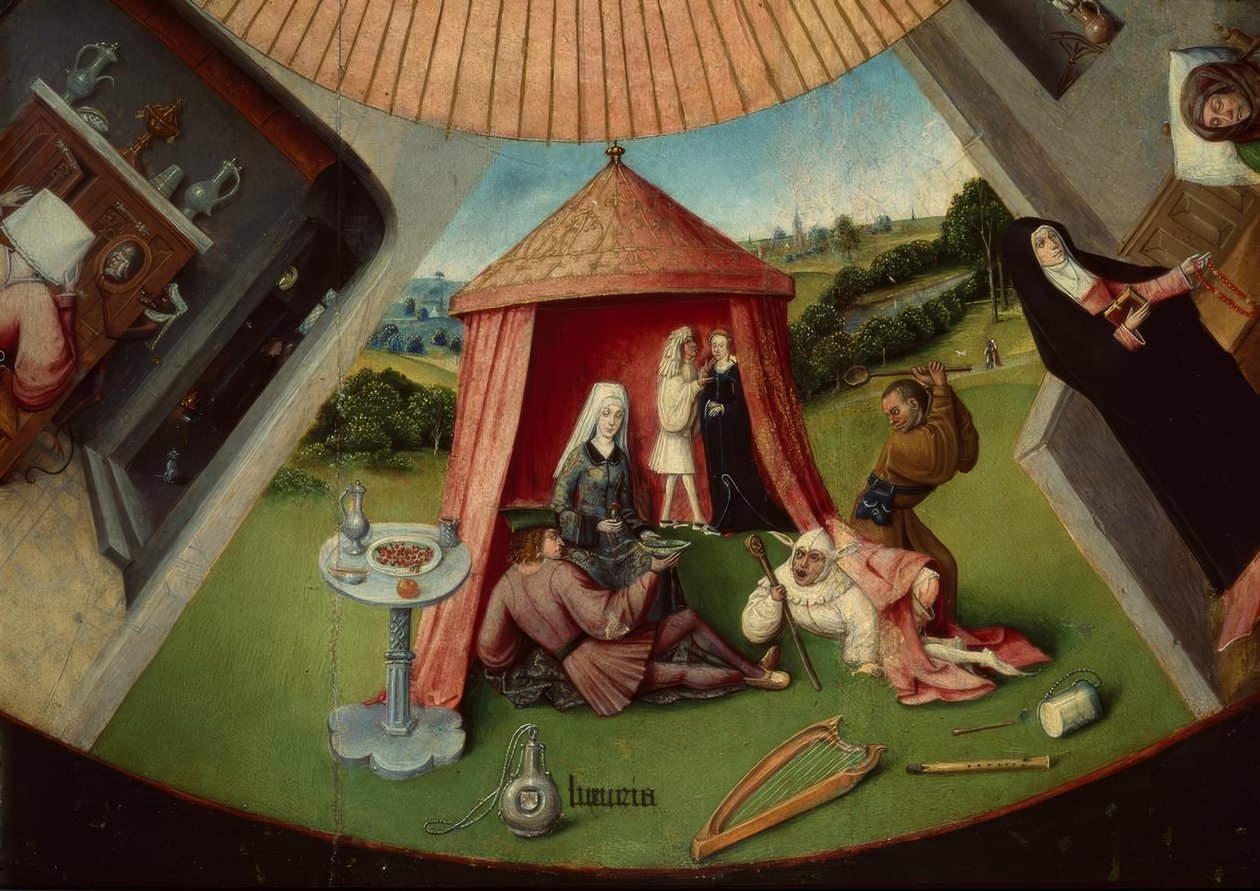 Sedm hlavních hříchů a čtyři poslední věci od Hieronymus Bosch