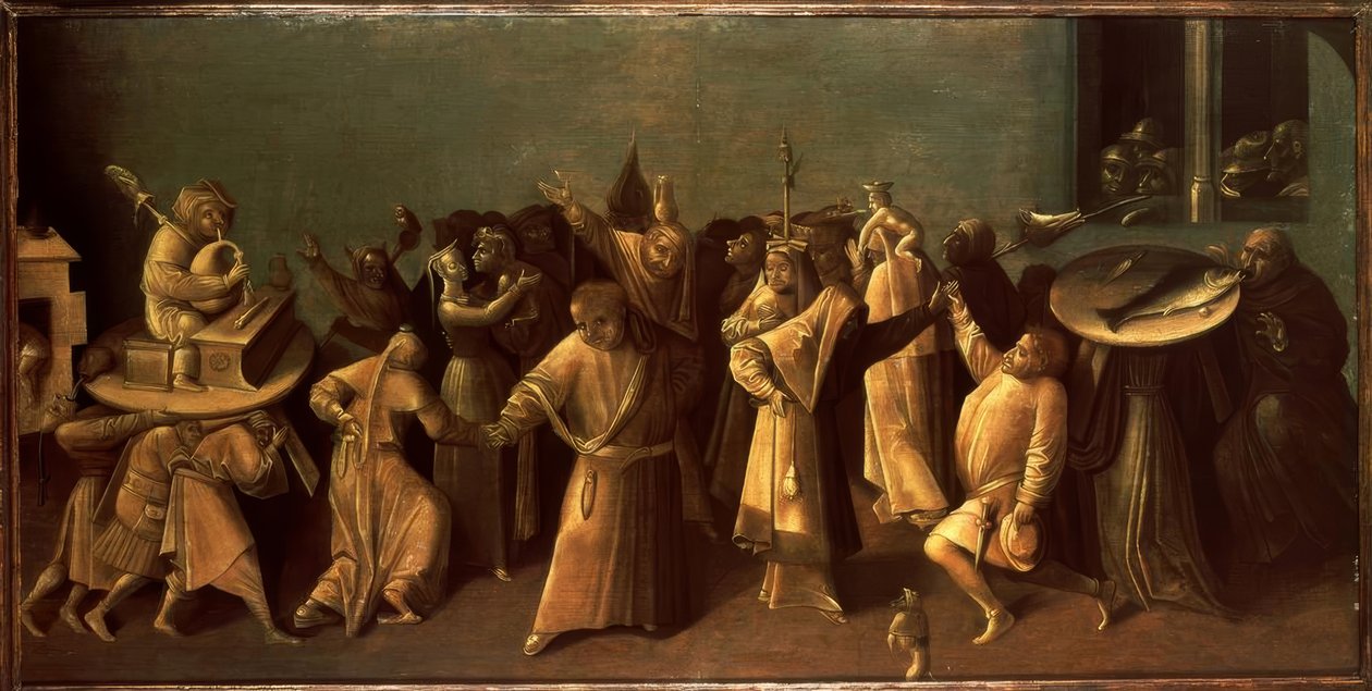 Karnevalový boj s půstem od Hieronymus Bosch