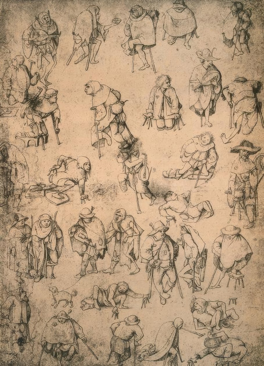Mrzáci, žebráci a žebrající muzikanti od Hieronymus Bosch