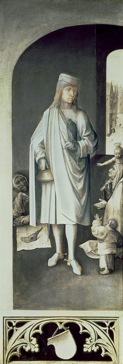 Sv. Bavo, Exteriér pravého křídla z oltářního obrazu Posledního soudu od Hieronymus Bosch