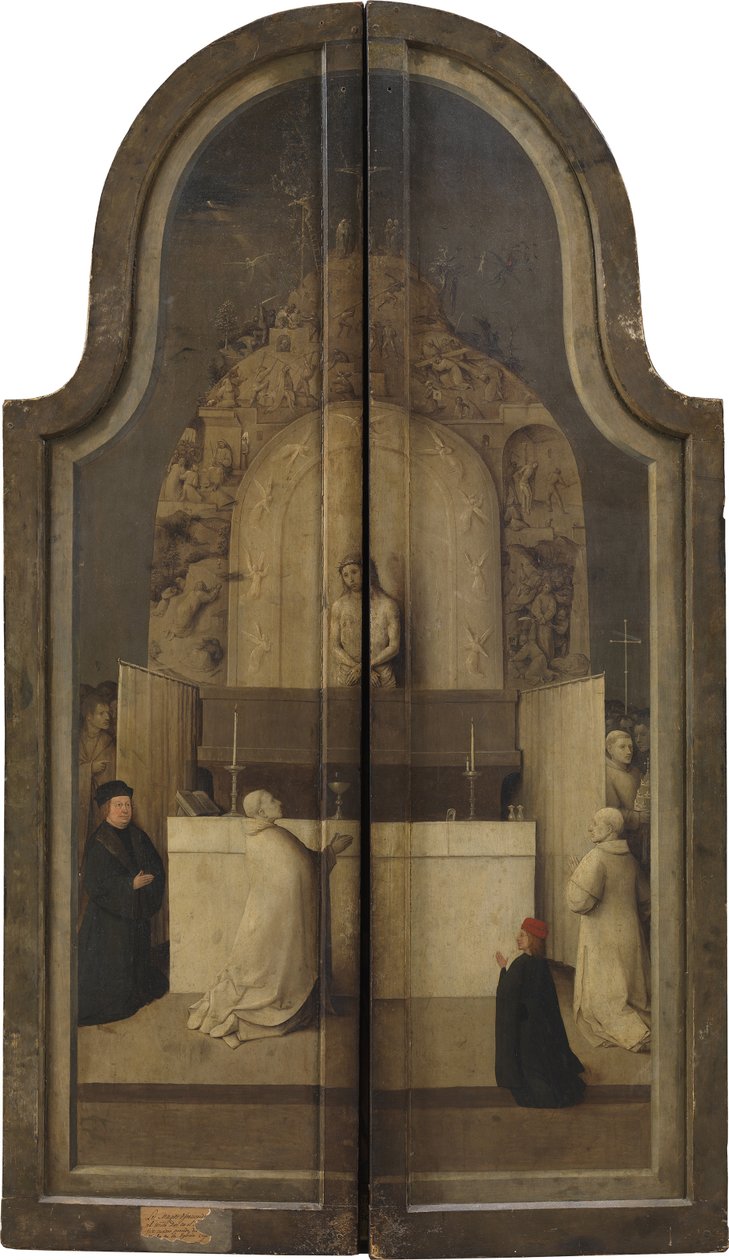 Klanění králů. Triptych, reverzní od Hieronymus Bosch