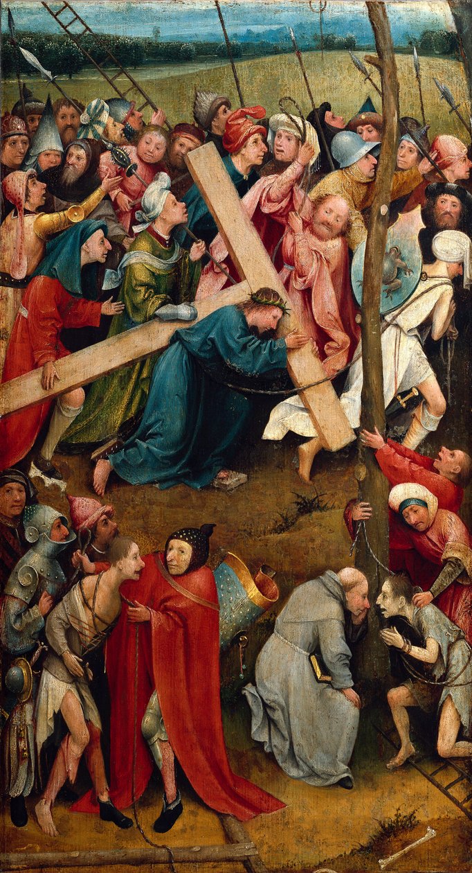 Kristus drží svůj kříž, cesta na Kalvárii od Hieronymus Bosch