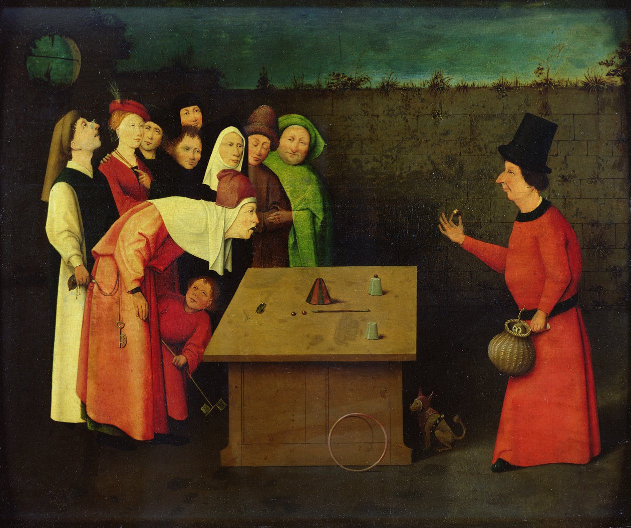 Zaklínač (olej na panelu) (před restaurováním) od Hieronymus Bosch