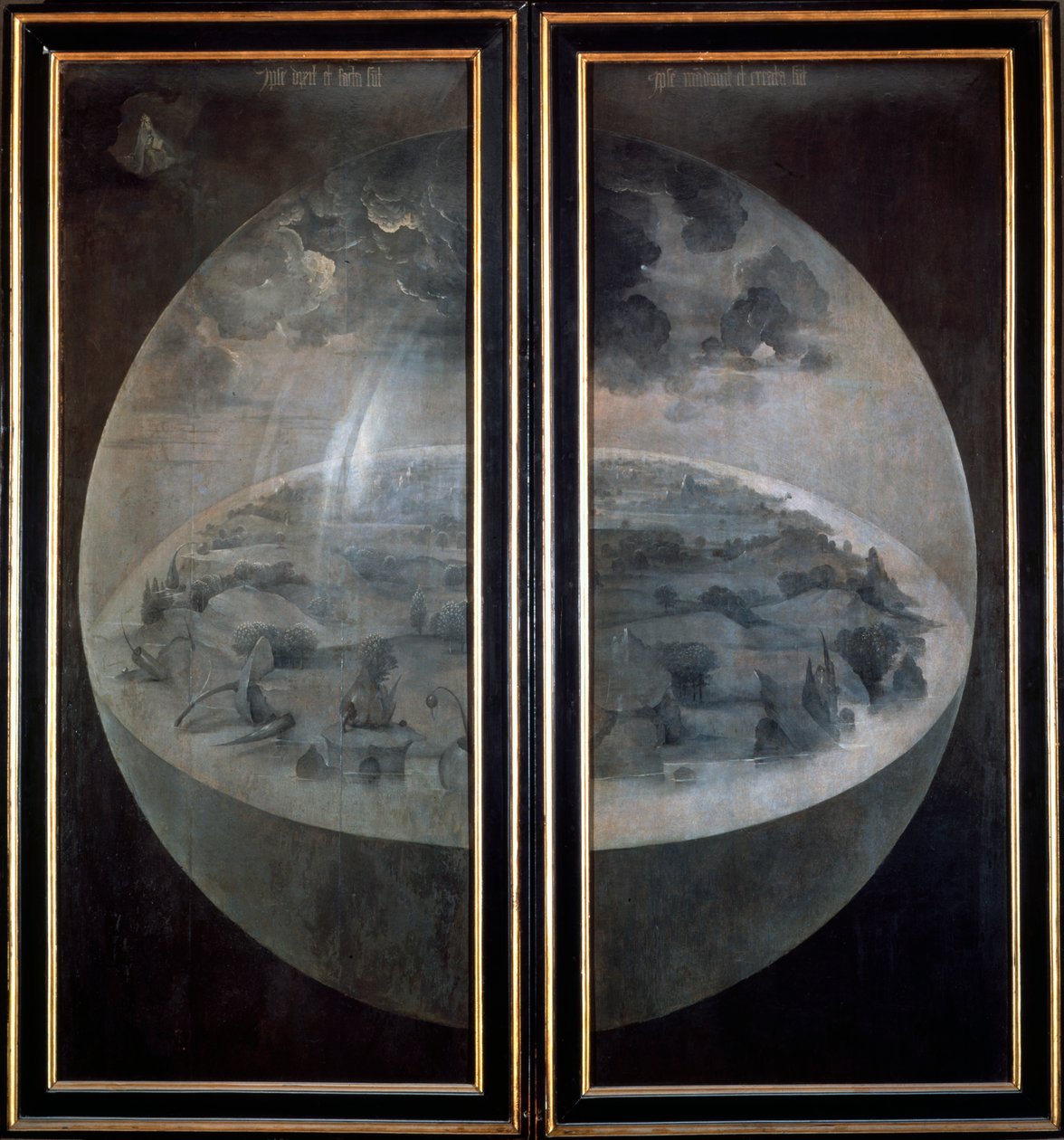 Stvoření světa, zavřené dveře triptychu Zahrada pozemských rozkoší, c1500 od Hieronymus Bosch