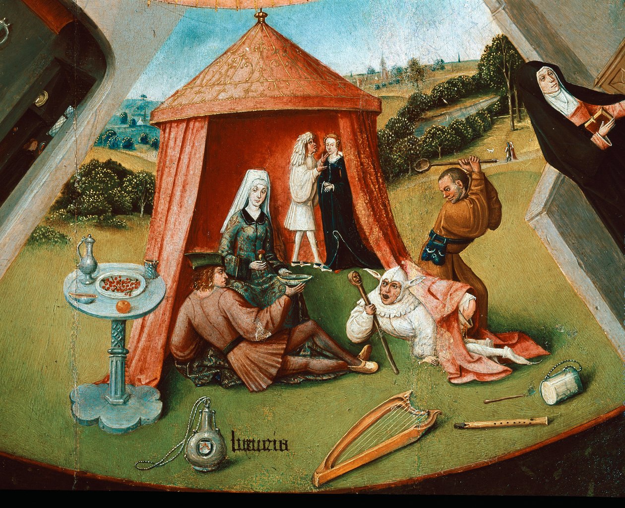 Chtíč. Detail z tabulky sedmi hlavních hříchů (olej na dřevě od Hieronymus Bosch