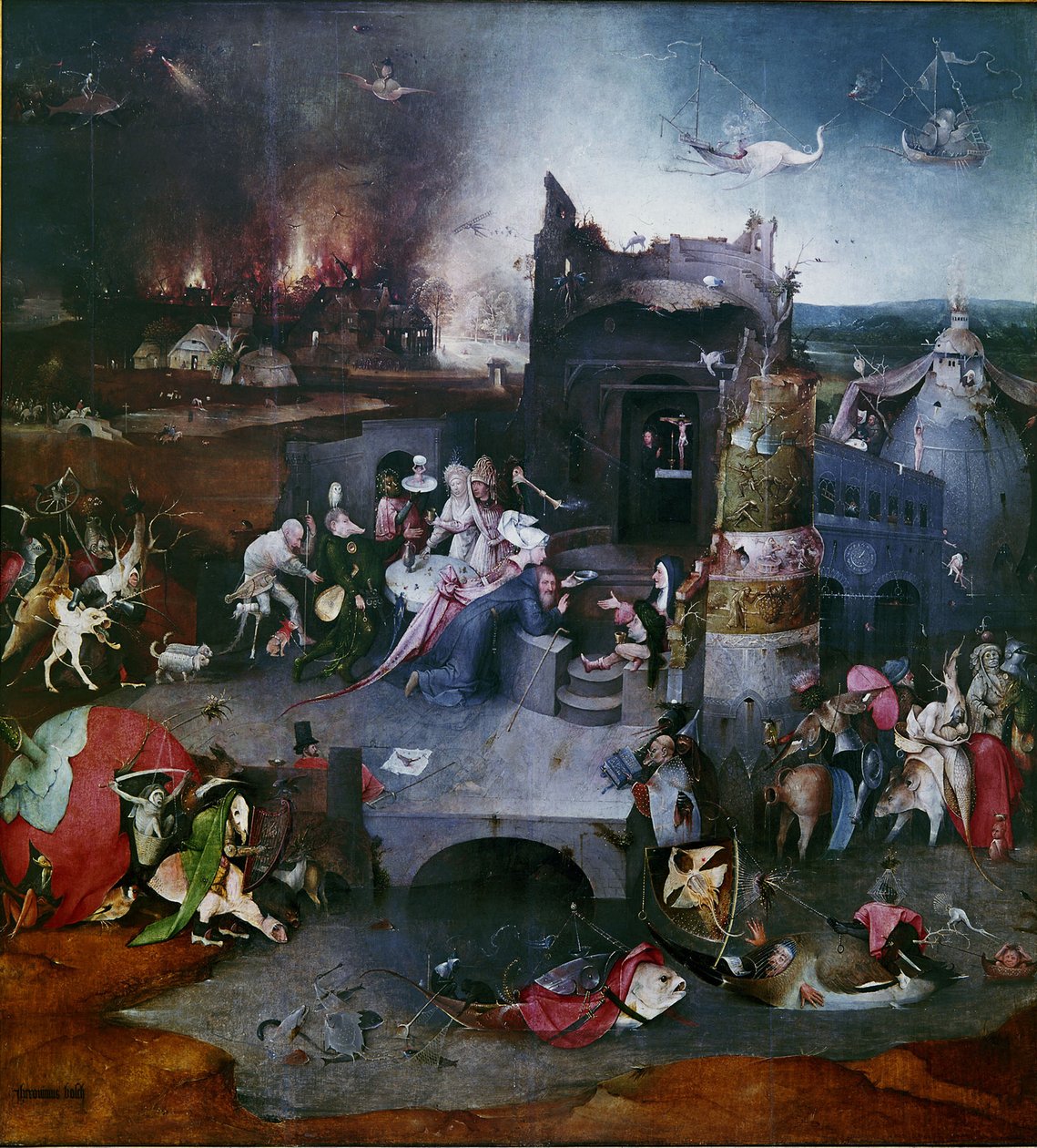 Pokušení svatého Antonína Centrální panel triptychu, mezi 1495 a 1515 od Hieronymus Bosch