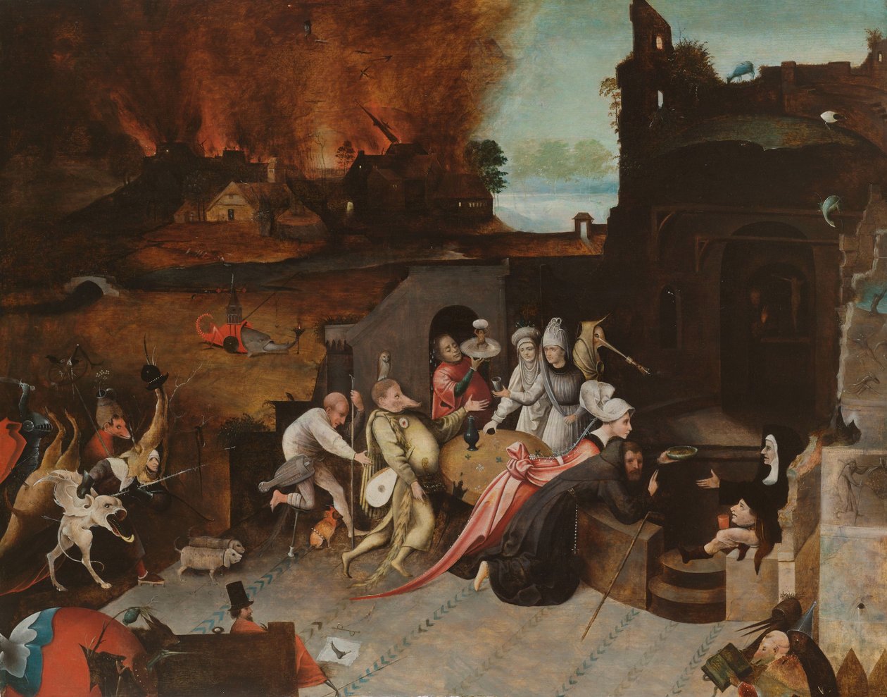 Pokušení svatého Antonína, kolem 1530-1600 od Hieronymus Bosch