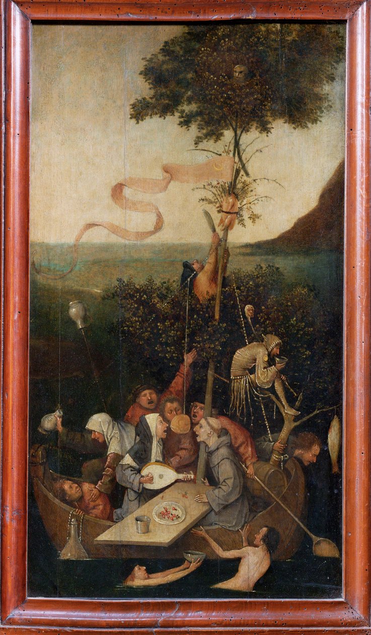 Loď bláznů, kolem roku 1500 (malba na dřevě) od Hieronymus Bosch