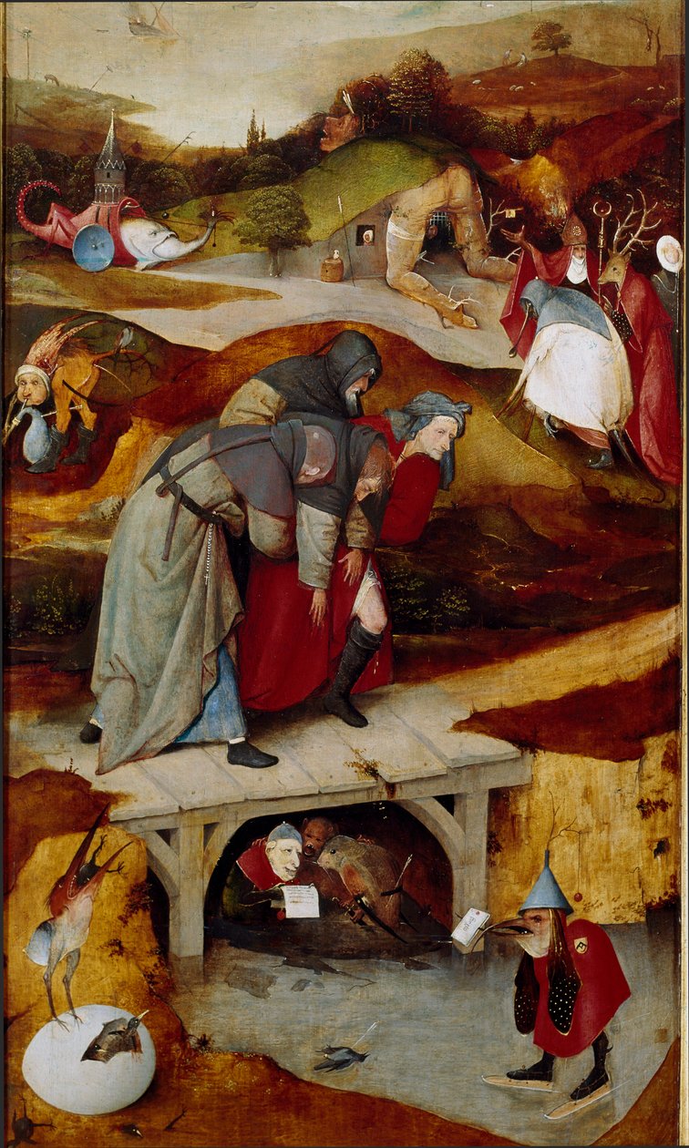 Triptych pokušení (detail) 1505-1506 (olej na plátně) od Hieronymus Bosch