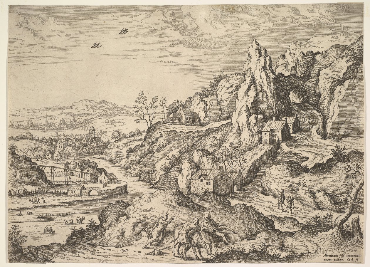 Abraham a Izák na cestě k oběti, 1558. od Hieronymus Cock