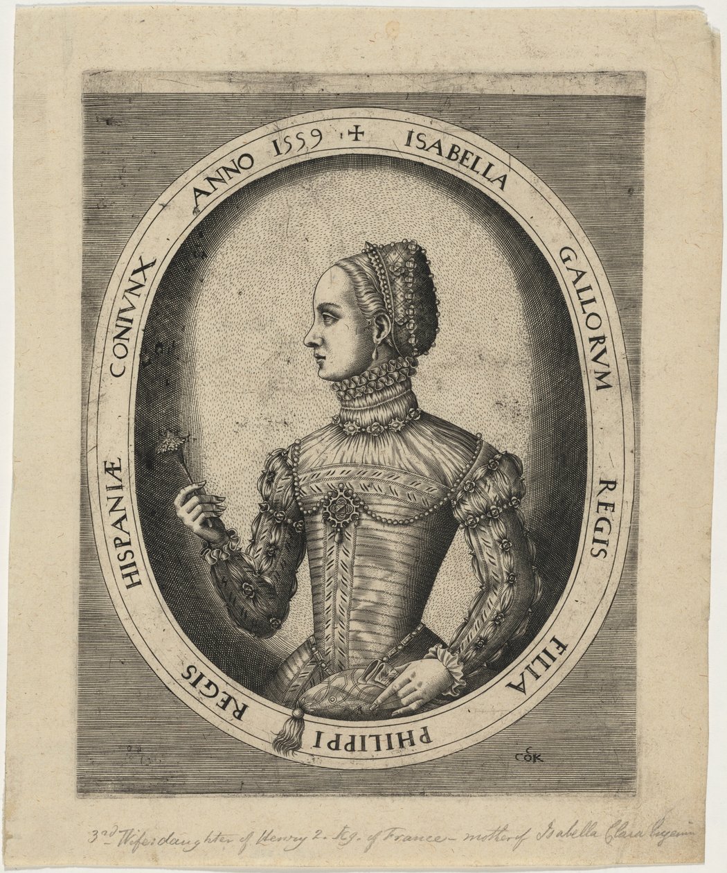 Isabella, třetí manželka Filipa II. Španělského od Hieronymus Cock