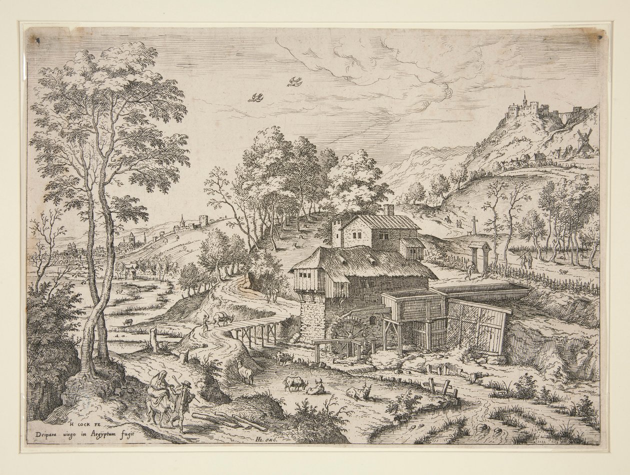 The Flight into Egypt, from Landscapes with Biblical and Mythological Scenes   1340165   cs       czech Successfully Translated  Original: Naaister zit bij raam in interieur La Couturière Translat: Naaister zit bij raam in interieur La Couturière 1366069 c od Hieronymus Cock