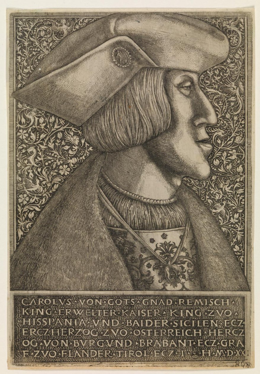 Karel V., německý císař od Hieronymus Hopfer