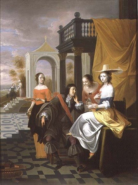 Džentlmen platící soud, 1661 (panel) od Hieronymus Janssens
