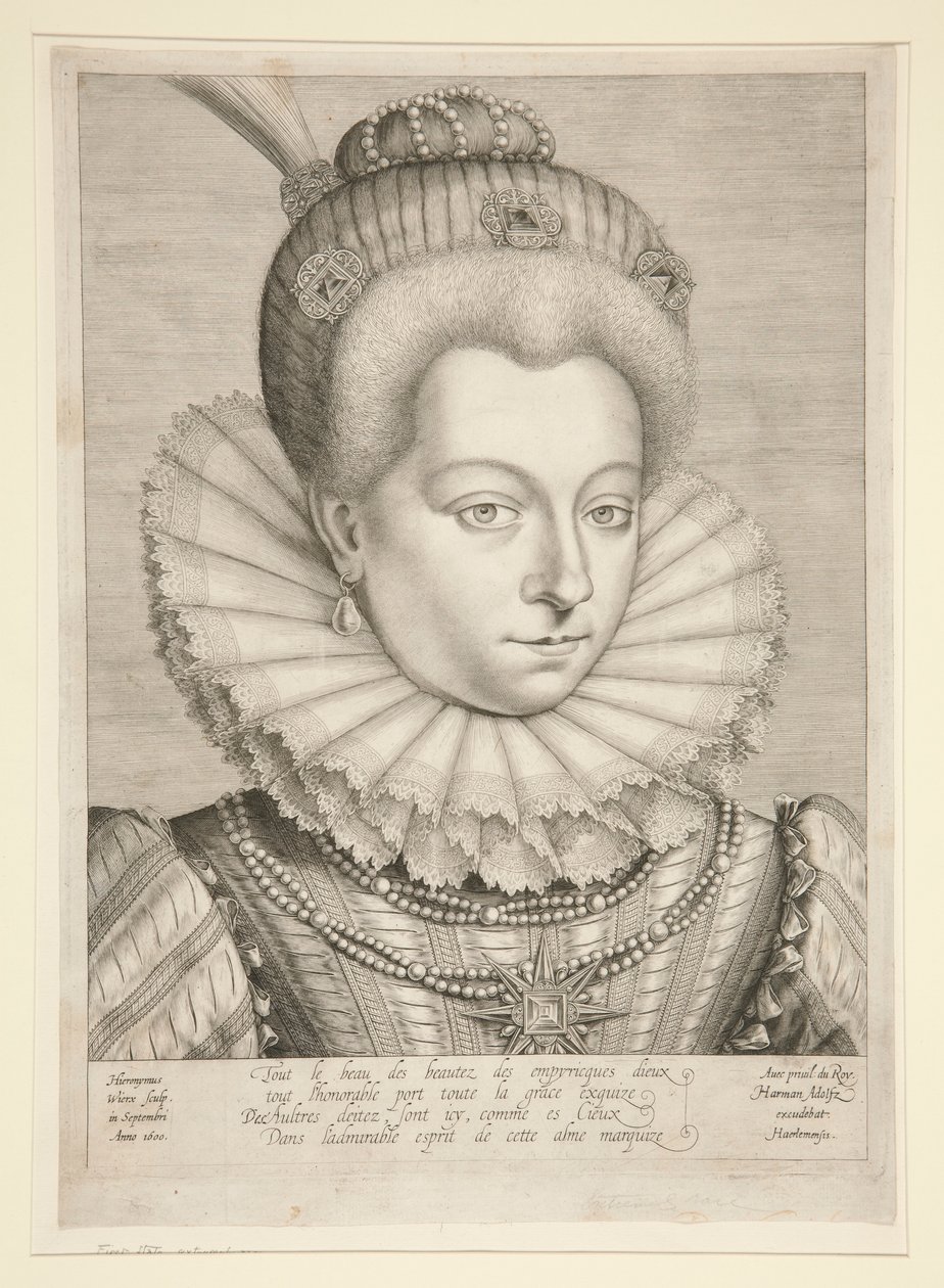 Portrét Catherine Henriette de Balzac D od Hieronymus Wierix