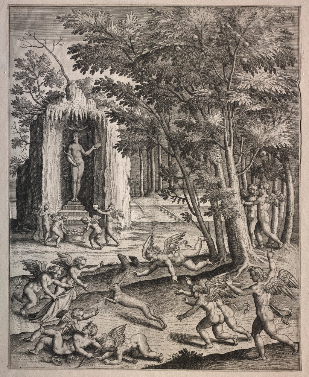 Cupids ve hře. od Hieronymus or Jerome Wierix
