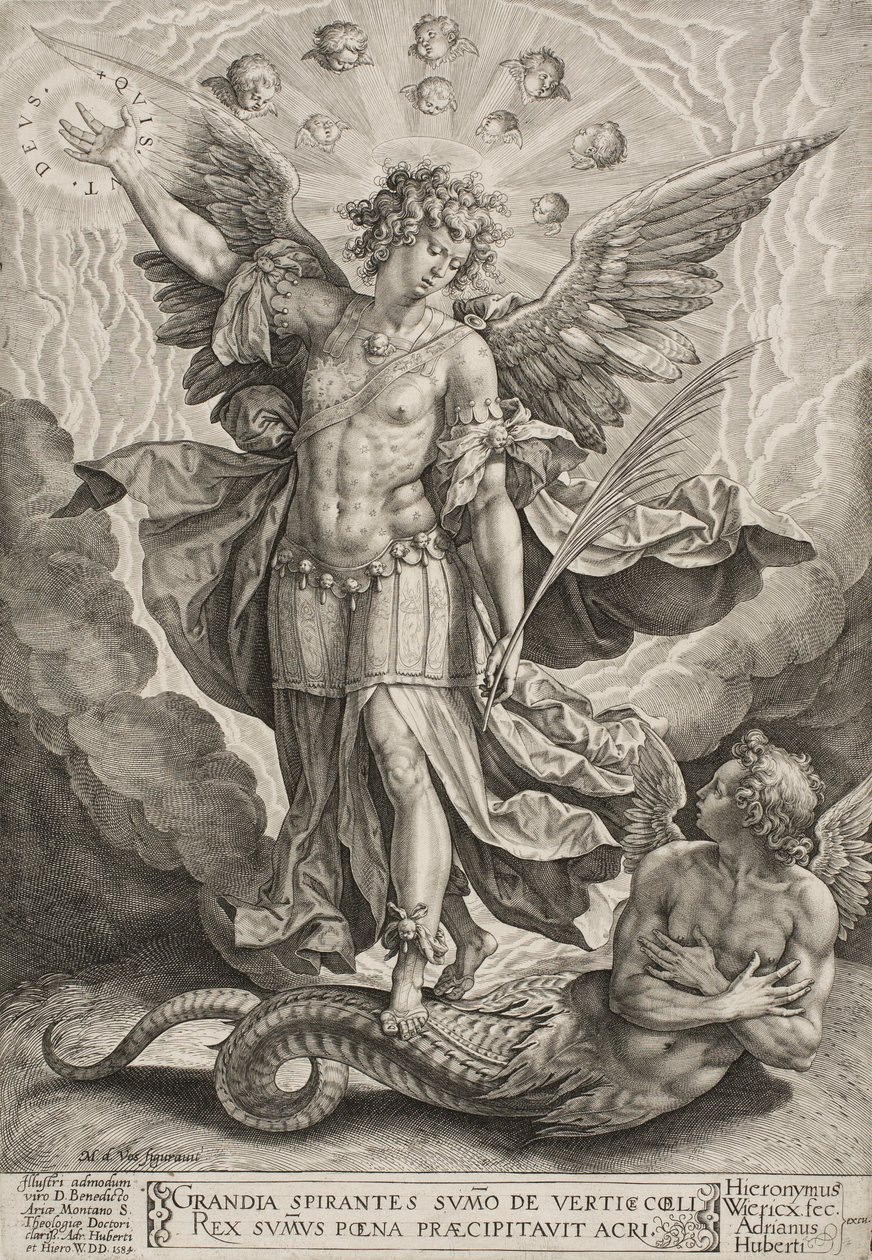 St Michael Triumphing Over the Dragon, 1584 od Hieronymus or Jerome Wierix