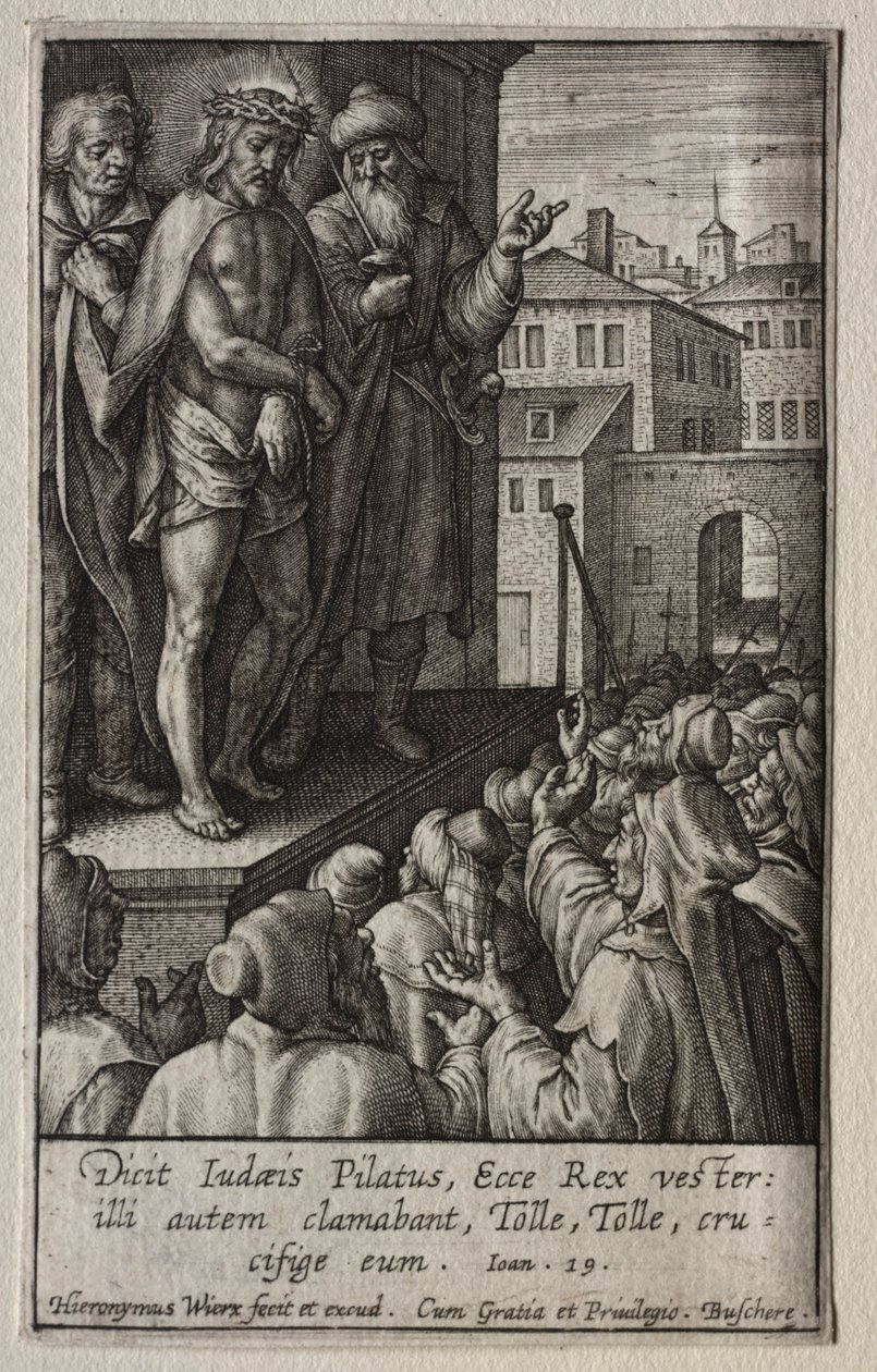 Umučení: Kristus představený lidu. od Hieronymus or Jerome Wierix