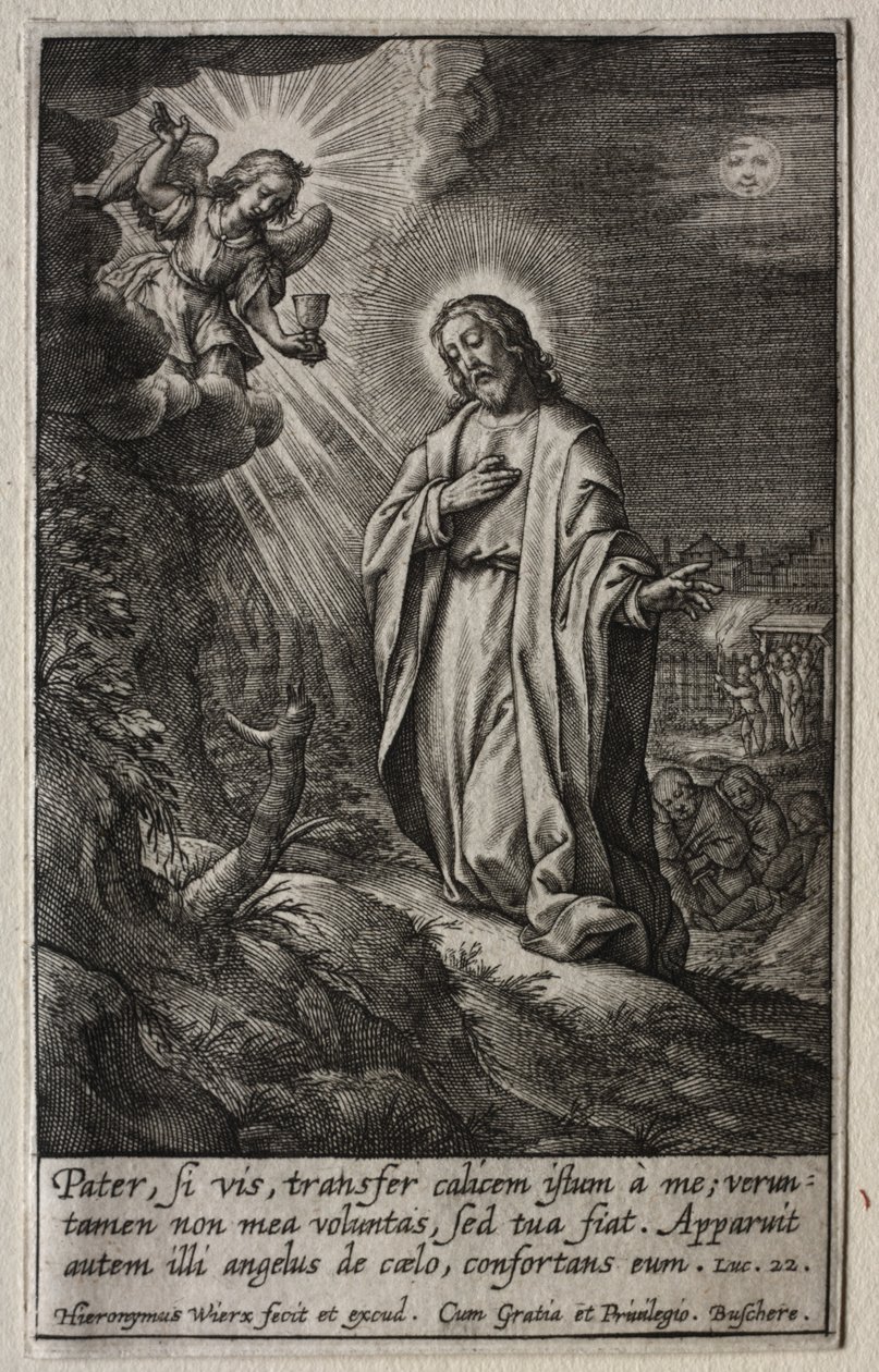 Umučení: Kristus na Olivové hoře. od Hieronymus or Jerome Wierix