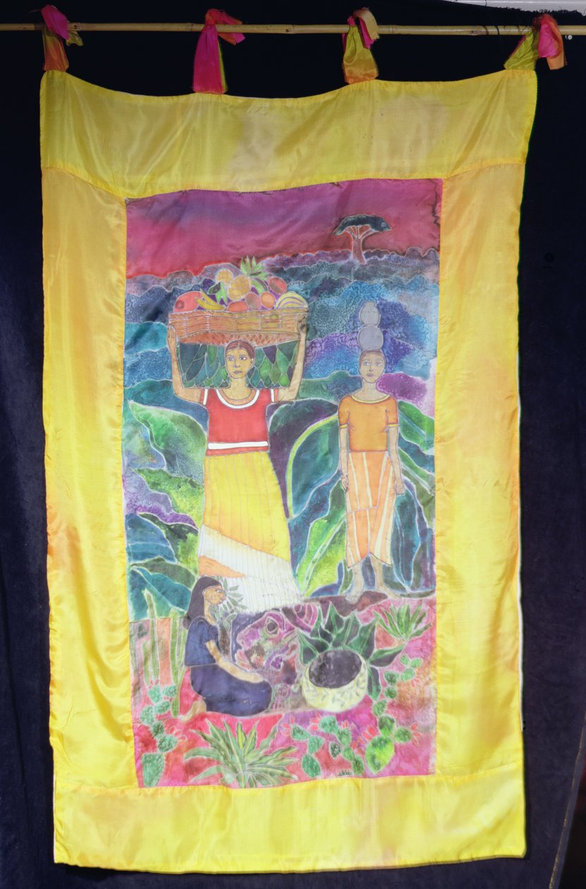 Po Diego Rivera, 2003 (barvy na hedvábí) od Hilary Simon