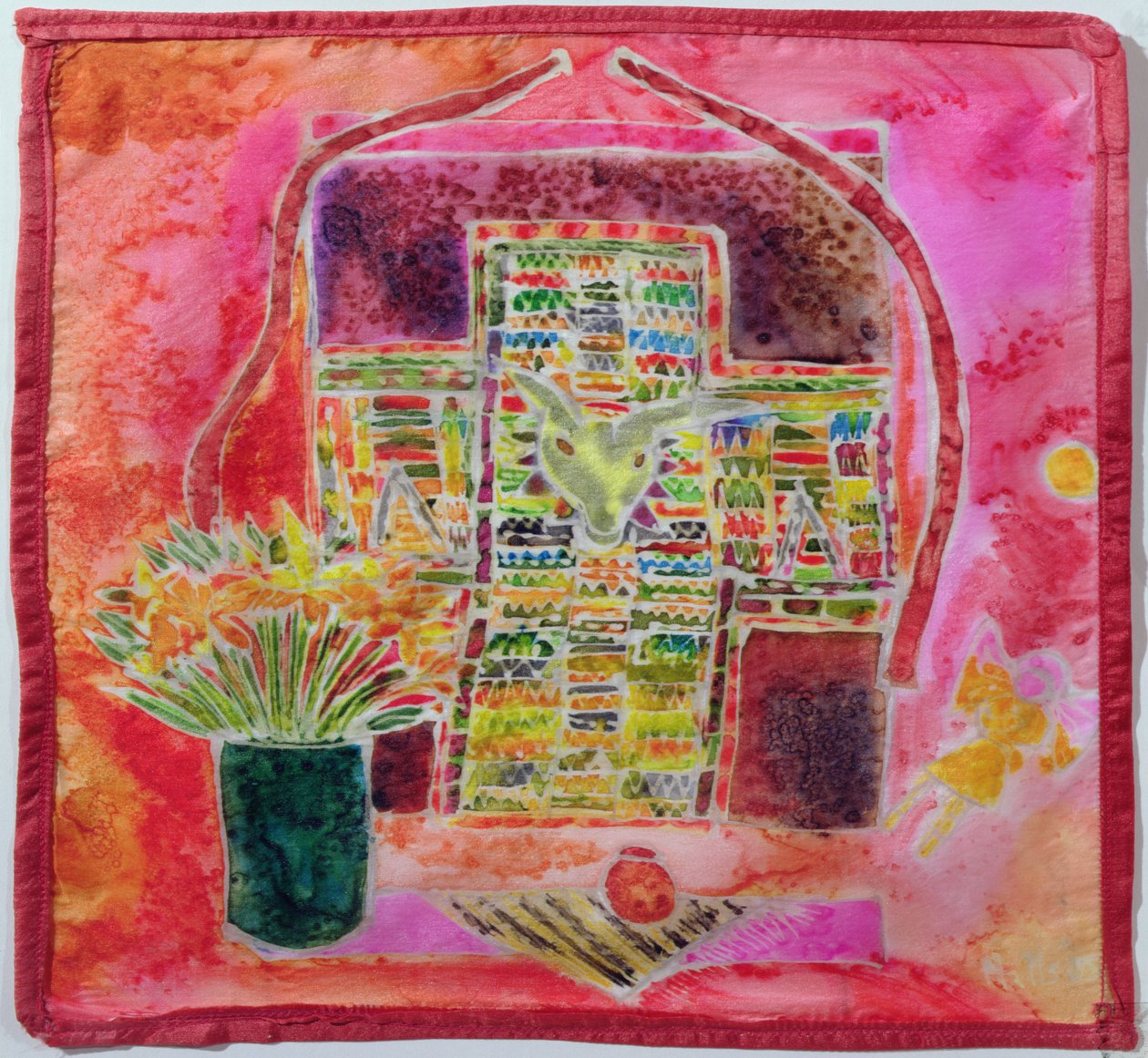 Guatemalská svatyně, 2005 (barvy na hedvábí) od Hilary Simon