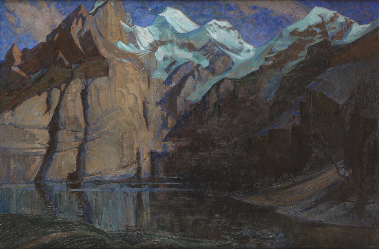 Nocturne des Alpes (olej na plátně) od Hilda Marion Hechle