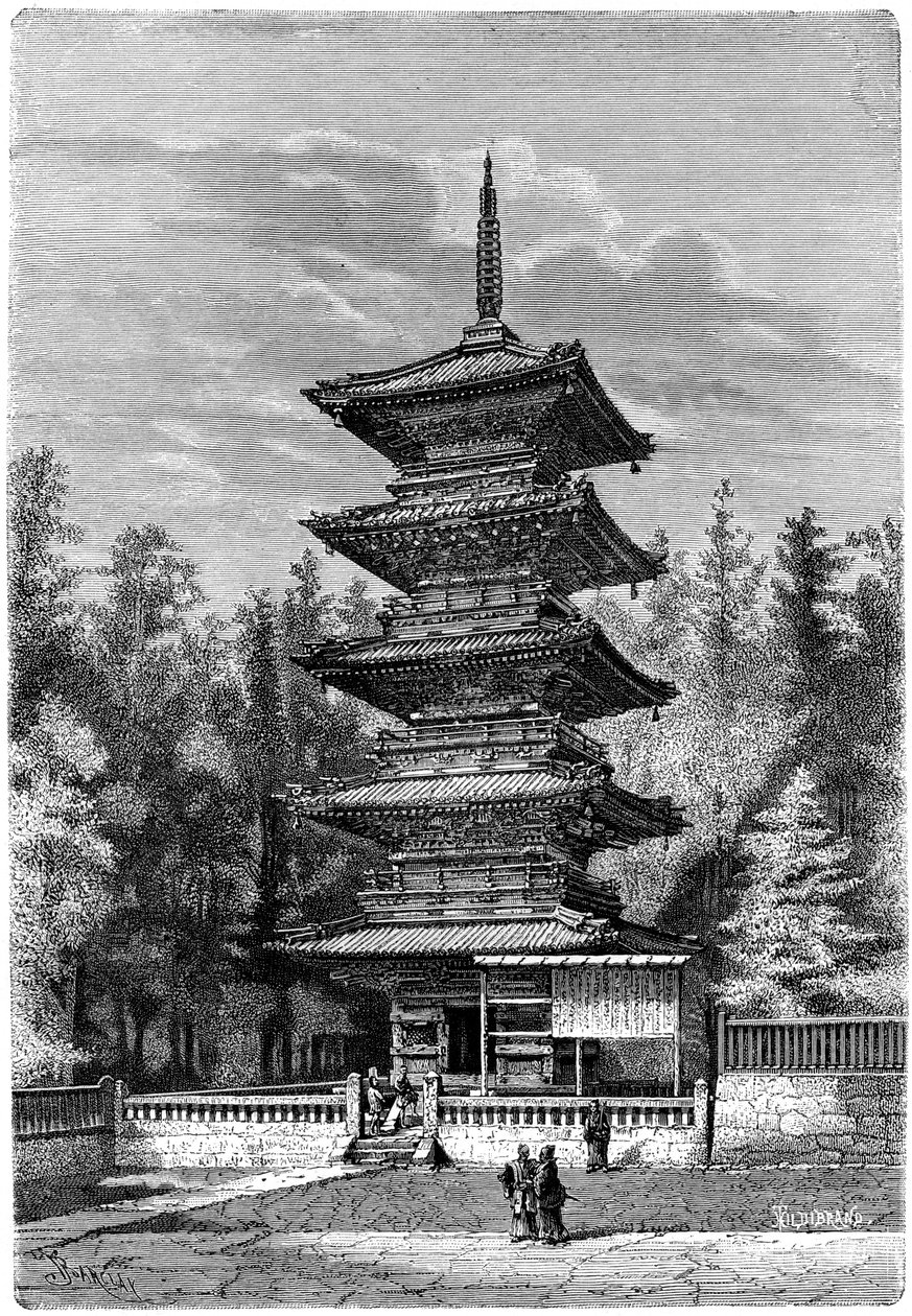 Buddhistický chrám, Nikko, Japonsko, 1895. od Hildibrand