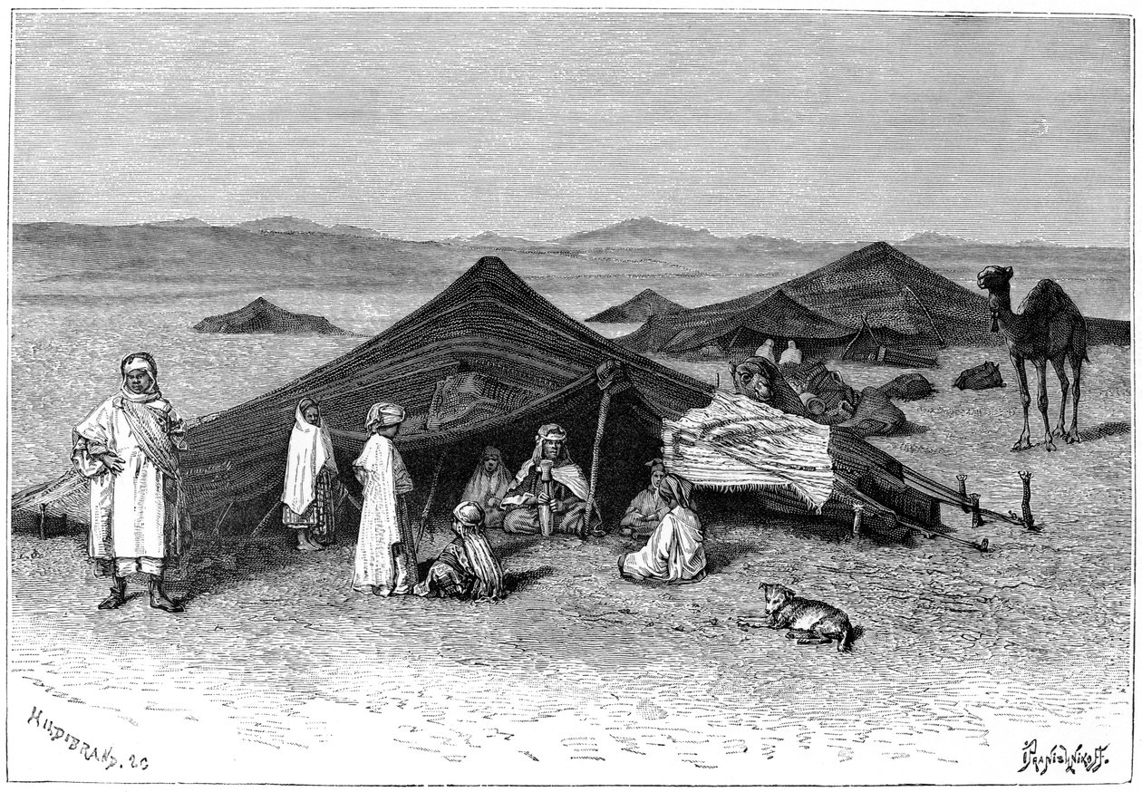 Nomádský tábor, Sahara, c1890 od Hildibrand