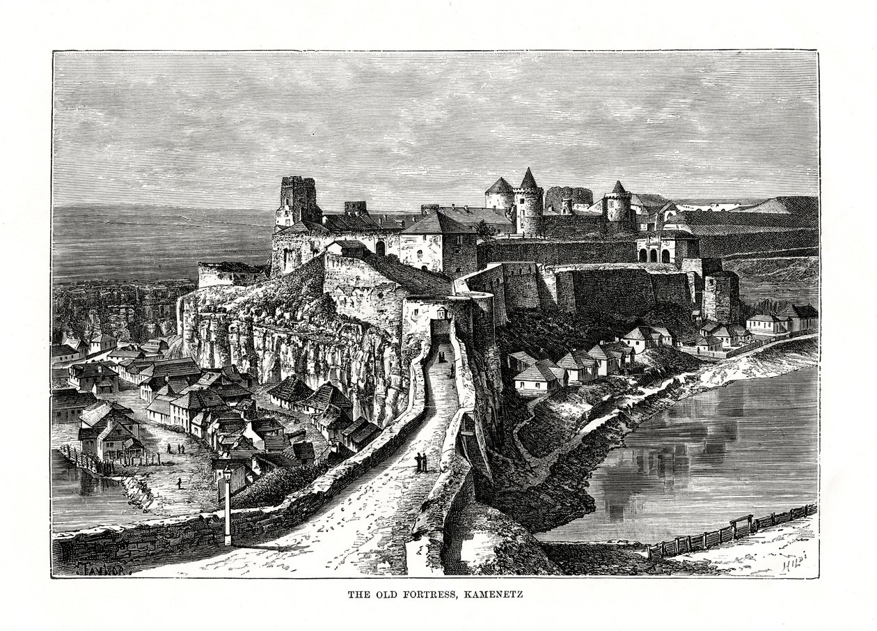 Stará pevnost, Kamenetz, Ukrajina, 1879 od Hildibrand