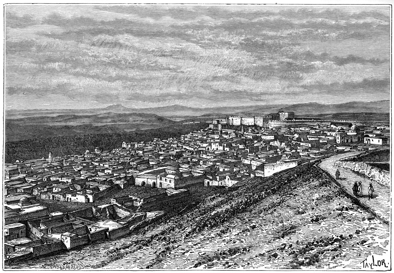 Pohled na El Kef, Tunisko, c1890 od Hildibrand