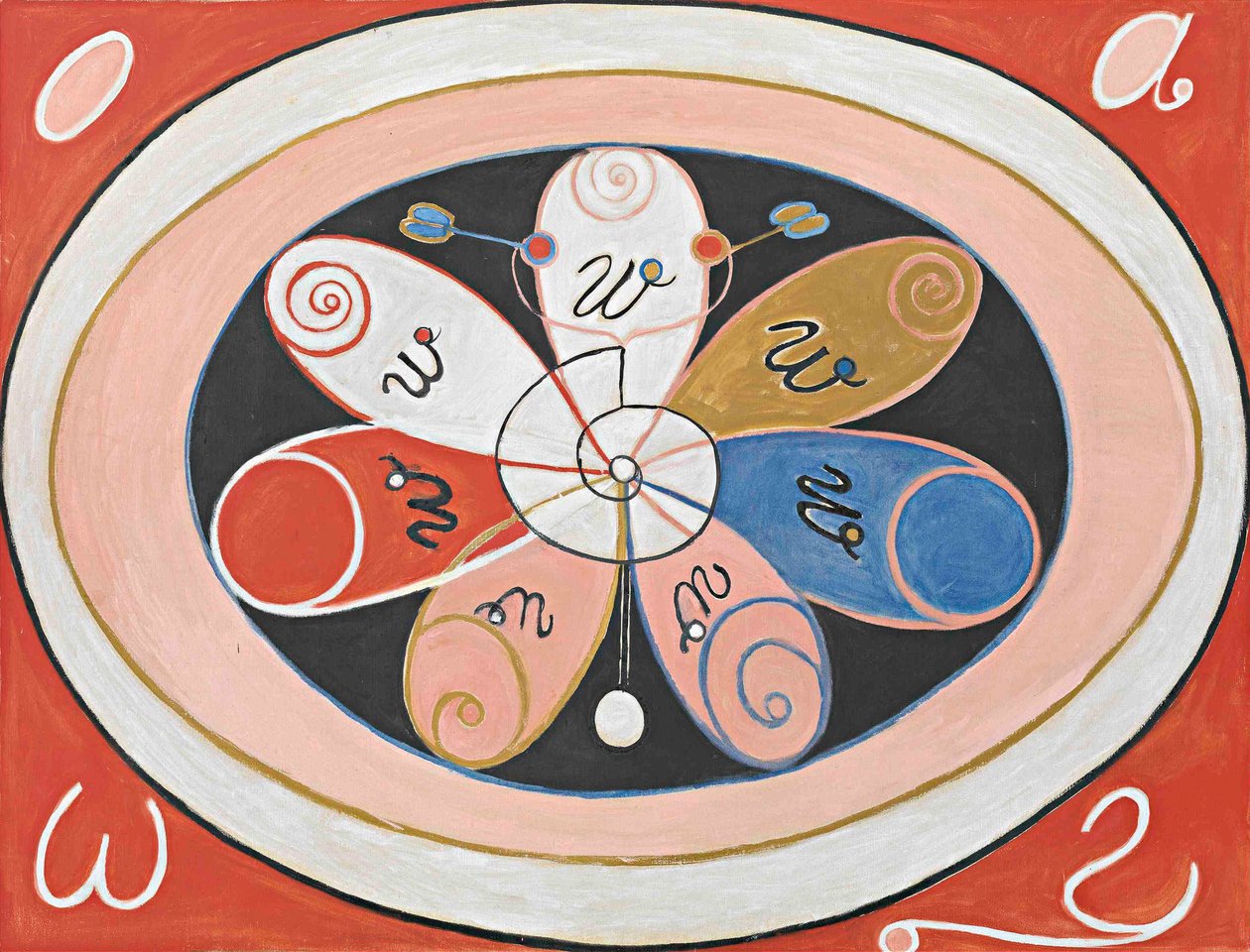 Evoluce, č. 15, Skupina IV, Sedmicípé hvězdy, 1908. od Hilma af Klint